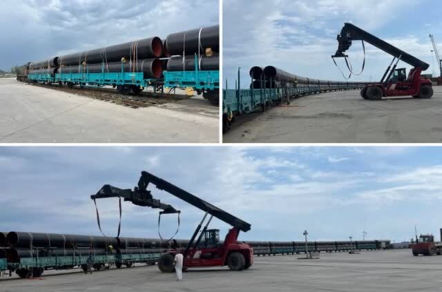 ترانزیت لوله های فولادی تركیه به تركمنستان از مسیر بندر كاسپین